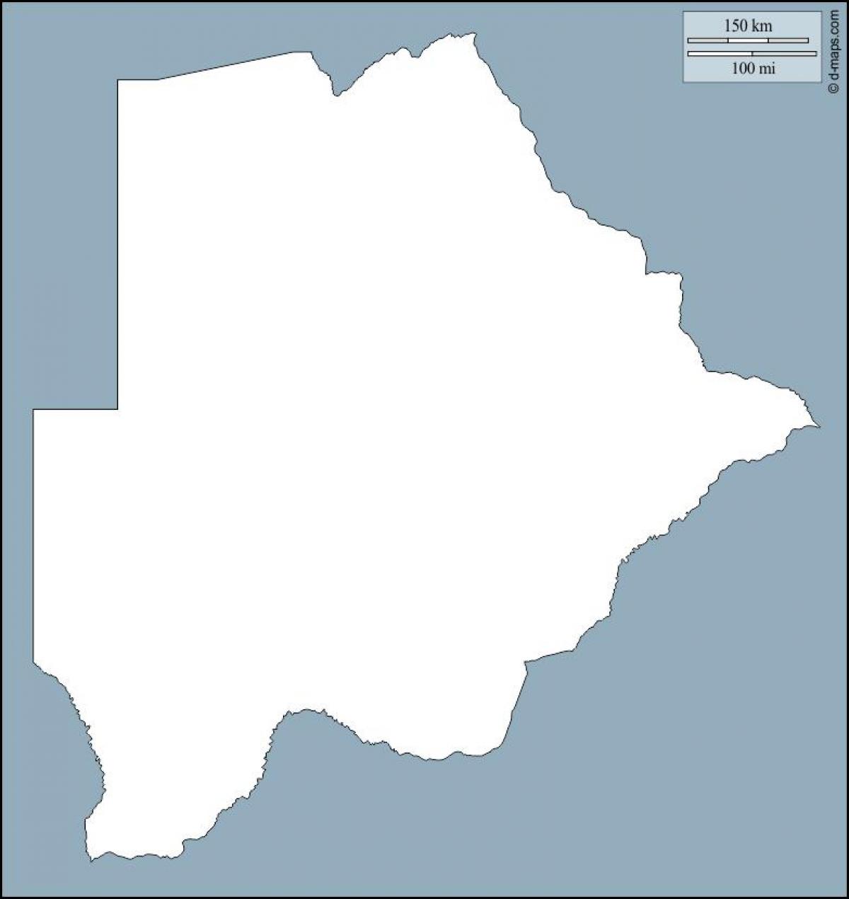 kartta Botswana kartta ääriviivat