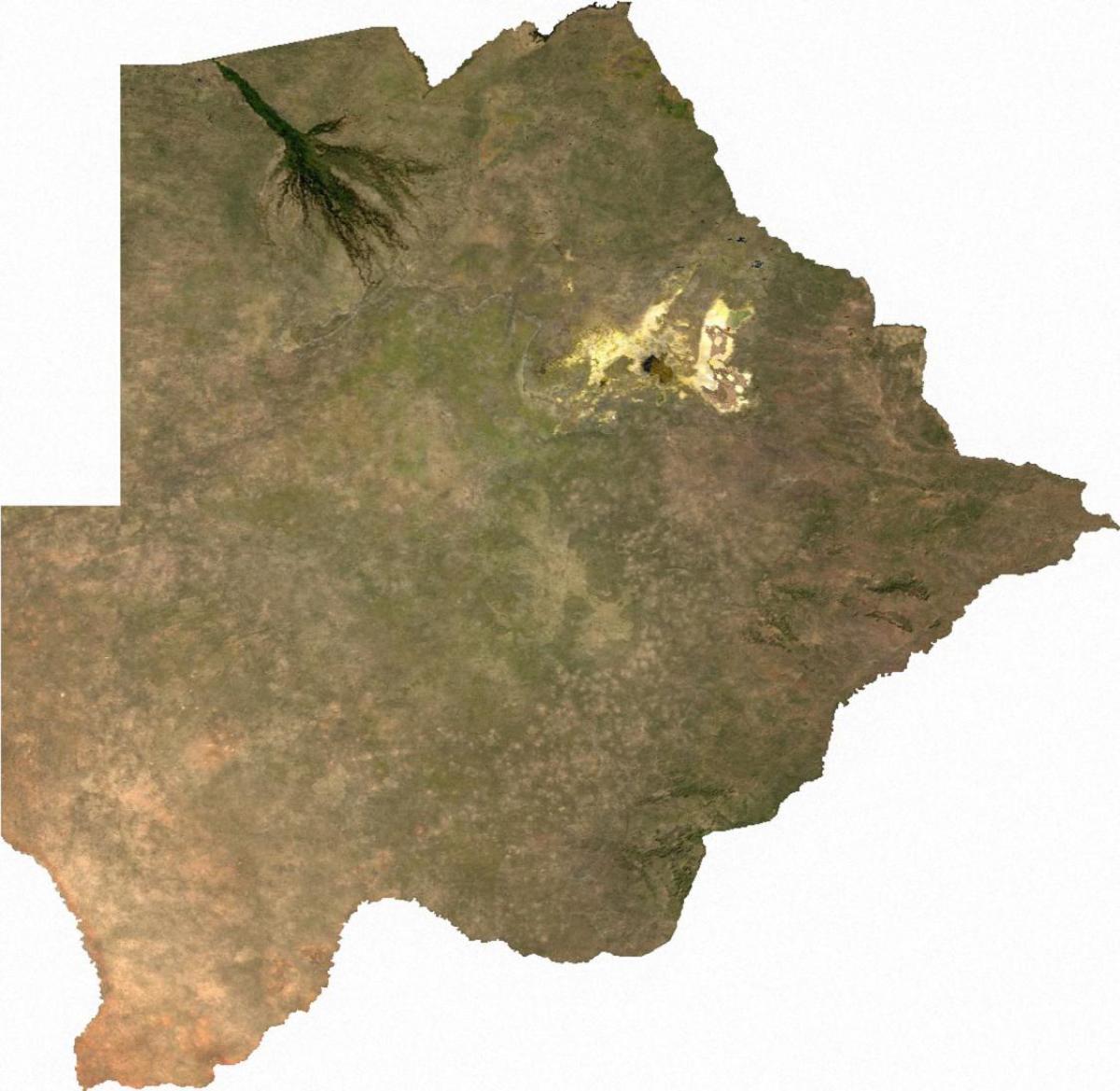 Satelliitti kartta Botswana - Kartta satelliitti kartta Botswana (Etelä -  Afrikka- Afrikka)
