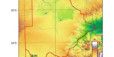Kartta Botswana fyysinen