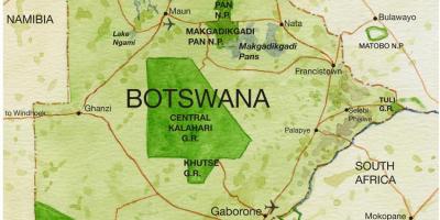 Kartta Botswana peli varaa