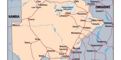 Kartta Botswana poliittinen