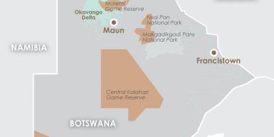 Kartta maun Botswana