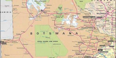Kartta yksityiskohtainen kartta Botswana
